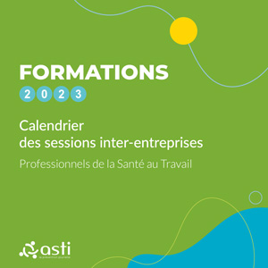 Couverture calendrier formations ASTI pour les Professionnels de la Santé au Travail