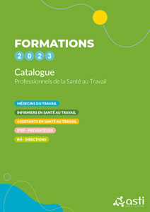 Couverture du catalogue de formations pour les Professionnels de la santé au travail